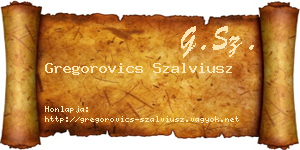 Gregorovics Szalviusz névjegykártya